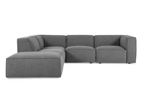 Linden Fabric Left Corner Sofa, Dark Grey, by Lounge Lovers by Lounge Lovers, a Sofas for sale on Style Sourcebook
