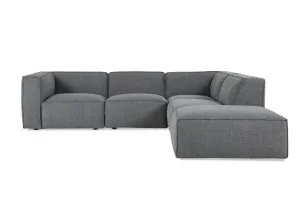 Linden Fabric Right Corner Sofa, Dark Grey, by Lounge Lovers by Lounge Lovers, a Sofas for sale on Style Sourcebook