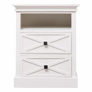 Island Bedside Table High 2 Drawer in Mangowood White by OzDesignFurniture, a Bedside Tables for sale on Style Sourcebook
