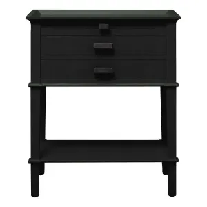 Island Bedside Table High with Shelf in Mangowood Black by OzDesignFurniture, a Bedside Tables for sale on Style Sourcebook