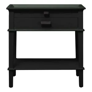 Island Bedside Table Low with Shelf in Mangowood Black by OzDesignFurniture, a Bedside Tables for sale on Style Sourcebook