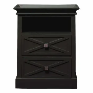 Island Bedside Table High 2 Drawer in Mangowood Black by OzDesignFurniture, a Bedside Tables for sale on Style Sourcebook