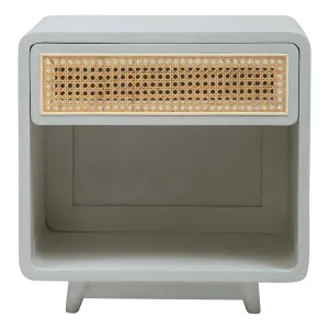 Willow Bedside Table in Mangowood Grey / Rattan by OzDesignFurniture, a Side Table for sale on Style Sourcebook