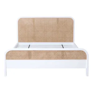 Willow King Bed Frame in Mangowood White / Rattan by OZ Design, a Beds & Bed Frames for sale on Style Sourcebook