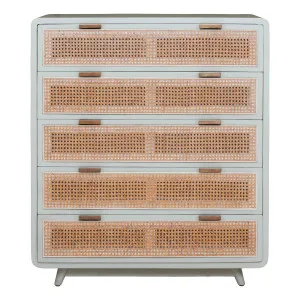 Willow Tall Boy in Mangowood Grey / Rattan by OZ Design, a Dressers & Chests of Drawers for sale on Style Sourcebook