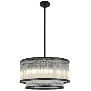 Nora Living Delaware 6 Light Round Pendant Matte Black by Nora Living, a Pendant Lighting for sale on Style Sourcebook