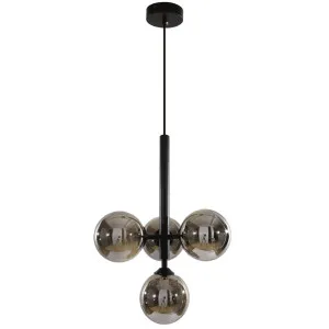 Nora Living Domi 4 Light Pendant Matt Black by Nora Living, a Pendant Lighting for sale on Style Sourcebook
