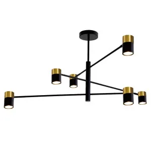 Nora Living Ralu 6 Light Pendant Matt Black and Satin Brass by Nora Living, a Pendant Lighting for sale on Style Sourcebook