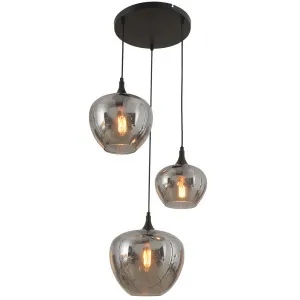 Nora Living Hudson 3 Light Pendant Matte Black by Nora Living, a Pendant Lighting for sale on Style Sourcebook