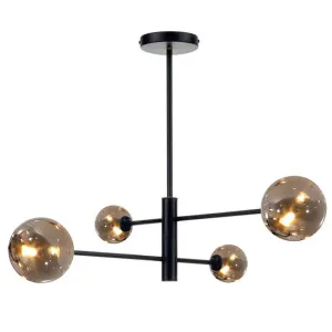 Nora Living Balans 4 Light Pendant Matt Black by Nora Living, a Pendant Lighting for sale on Style Sourcebook