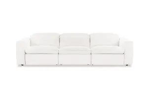 Abode Fabric 4 Seat Recliner Sofa, White, by Lounge Lovers by Lounge Lovers, a Sofas for sale on Style Sourcebook