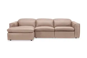 Abode Leather Recliner Left Chaise Sofa, Lucas Blush, by Lounge Lovers by Lounge Lovers, a Sofas for sale on Style Sourcebook