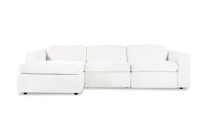 Abode Fabric Recliner Left Chaise Sofa, White, by Lounge Lovers by Lounge Lovers, a Sofas for sale on Style Sourcebook