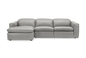 Abode Leather Recliner Left Chaise Sofa, Grey, by Lounge Lovers by Lounge Lovers, a Sofas for sale on Style Sourcebook