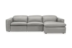 Abode Leather Recliner Right Chaise Sofa, Grey, by Lounge Lovers by Lounge Lovers, a Sofas for sale on Style Sourcebook