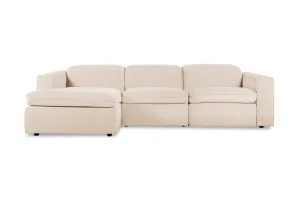 Abode Fabric Recliner Left Chaise Sofa, Sienna Natural, by Lounge Lovers by Lounge Lovers, a Sofas for sale on Style Sourcebook