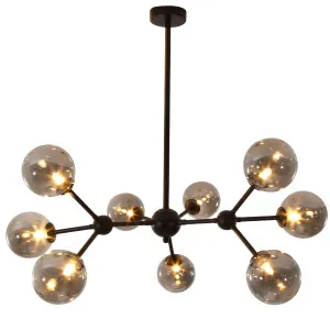 Nora Living Domi 9 Light Pendant Matt Black by Nora Living, a Pendant Lighting for sale on Style Sourcebook