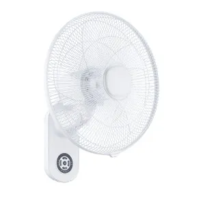 Mercator Rider Oscillating 400mm (16") Wall Fan With Remote White by Mercator, a Ceiling Fans for sale on Style Sourcebook