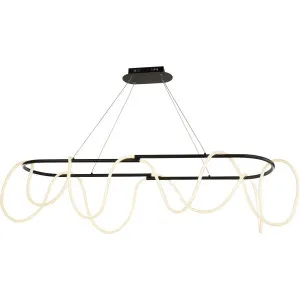 Nora Living Flow Oval Rope Light LED Pendant Black by Nora Living, a Pendant Lighting for sale on Style Sourcebook