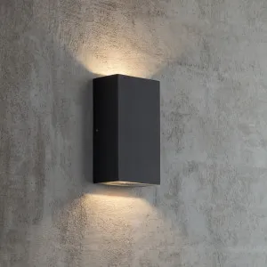 Nordlux Rold Flat Up/Down Outdoor LED Wall Light Black by Nordlux, a Outdoor Lighting for sale on Style Sourcebook