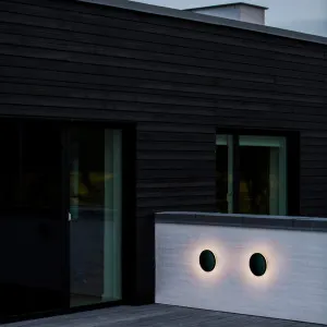 Nordlux Artego Round LED Wall Light Black by Nordlux, a Outdoor Lighting for sale on Style Sourcebook
