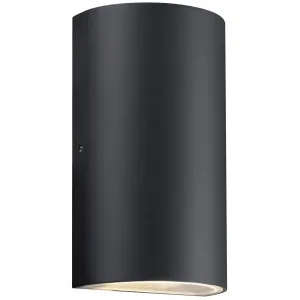 Nordlux Rold Round Up/Down Outdoor LED Wall Light Black by Nordlux, a Outdoor Lighting for sale on Style Sourcebook