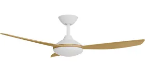 Calibo Condor 48" DC Smart Ceiling Fan with LED Light and Remote Control White and Bamboo by Calibo, a Ceiling Fans for sale on Style Sourcebook