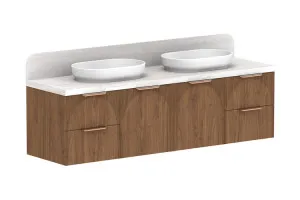Archie 1800 Door & Drawer Double Bowl Vanity, Florentine Walnut by ADP, a Vanities for sale on Style Sourcebook