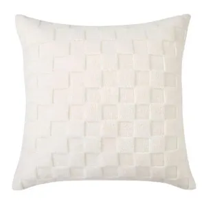 Morgan and Reid Checkered Cream Snuggle Fleece European Pillowcase Pair by null, a Cushions, Decorative Pillows for sale on Style Sourcebook