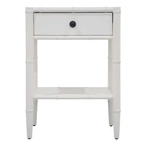Bermuda Bedside Table in Mangowood White by OzDesignFurniture, a Side Table for sale on Style Sourcebook