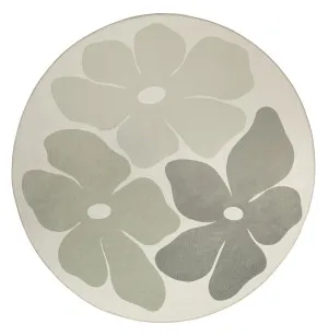 Rory Grey Green Flowers Rollie Pollie Round Playmat by Miss Amara, a Contemporary Rugs for sale on Style Sourcebook