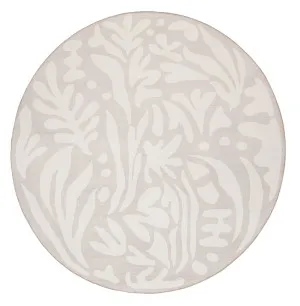 Didi Grey Cream Leaves Rollie Pollie Round Playmat by Miss Amara, a Contemporary Rugs for sale on Style Sourcebook