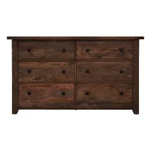 Mango Creek 6 Drawer Dresser in Rustic Chocolate by OZ Design, a Dressers & Chests of Drawers for sale on Style Sourcebook