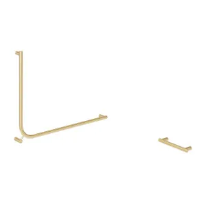 Aliro Accessible 90° Grab Rail Set - Brushed Brass by ABI Interiors Pty Ltd, a Bathroom Accessories for sale on Style Sourcebook
