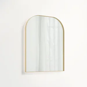 Arch Wall Mirror LED 600 x 750mm - Brushed Brass by ABI Interiors Pty Ltd, a Mirrors for sale on Style Sourcebook