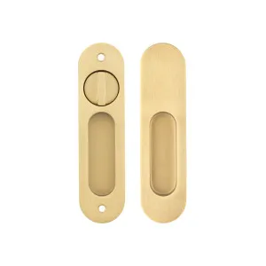 Leroy Sliding Double Door Privacy Set - Brushed Brass by ABI Interiors Pty Ltd, a Door Knobs & Handles for sale on Style Sourcebook