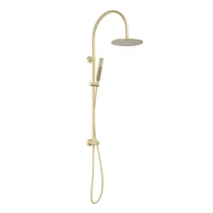 Elysian Gooseneck Shower Rail Set - Tumbled Aged Brass by ABI Interiors Pty Ltd, a Showers for sale on Style Sourcebook