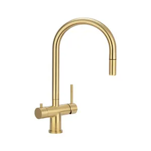 Elysian Commercial 3-Way Pull-Out Filter Tap - Brushed Brass by ABI Interiors Pty Ltd, a Kitchen Taps & Mixers for sale on Style Sourcebook