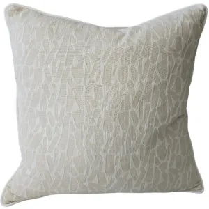 Cobblestone Jacquard Linen Cotton Cushion 55cm Square - Natural | White by null, a Cushions, Decorative Pillows for sale on Style Sourcebook