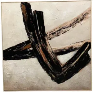 H088 Oak Framed Full Hand Painted Artwork  100 cm x 100 cm by null, a Painted Canvases for sale on Style Sourcebook