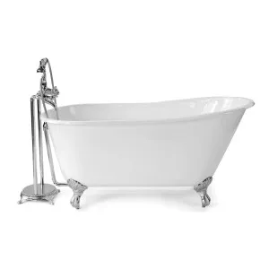 Mini 145x68cm Cast Iron Bath with Feet, White by null, a Bathtubs for sale on Style Sourcebook