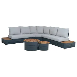 Moreton Teak Lounge Set &amp; Coffee Table, Grey by null, a Benches for sale on Style Sourcebook