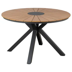 Corinda 120cm Teak Top &amp; Aluminium Round Dining Table, Grey by null, a Bar Stools for sale on Style Sourcebook