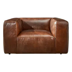Marlon Leather Armchair, Vintage Whiskey by null, a Chairs for sale on Style Sourcebook
