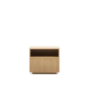 Helvine bedside table with 1 drawer in oak veneer, 60 x 52 cm FSC 100% Assembled by null, a Bedside Tables for sale on Style Sourcebook