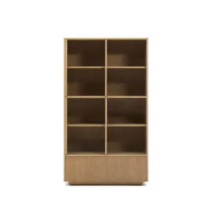 Helvine display cabinet 4 doors 2 drawers oak veneer and tempered glass 100 x 174 cm FSC 100% Assembled by null, a Sideboards, Buffets & Trolleys for sale on Style Sourcebook
