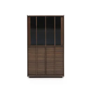 Onix display cabinet solid walnut and walnut veneer dark finish 101 x 170 cm FSC Mix Credit Assembled by null, a Sideboards, Buffets & Trolleys for sale on Style Sourcebook
