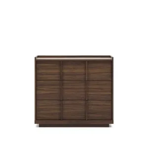 Onix chest of drawers with 3 drawers, walnut veneer, dark finish, 100x78cm FSC Mix Credit Assembled by null, a Dressers & Chests of Drawers for sale on Style Sourcebook