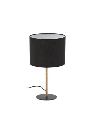 Pina metal and rattan table lamp with a black cotton lamp shade Australia adaptor by null, a Table & Bedside Lamps for sale on Style Sourcebook