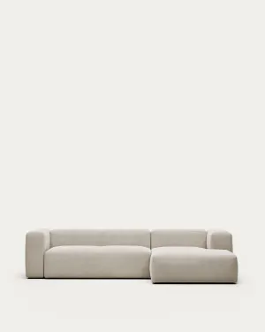 Blok 3-seater sofa with right chaise longue beige chenille 300 cm by null, a Sofas for sale on Style Sourcebook